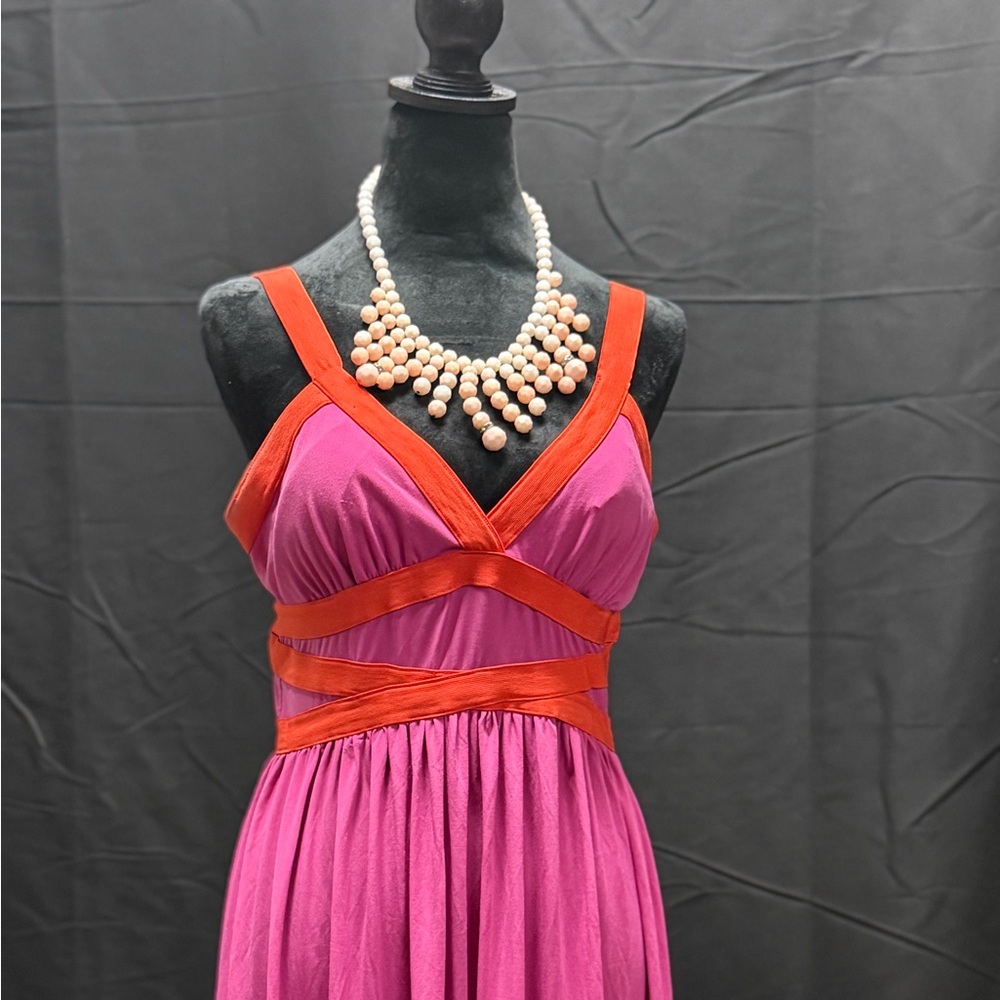 Sofia by Sofia Vergara Pink and Red Backless Dress